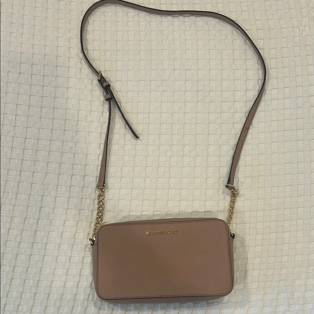 Michael Kors Tan Leather Crossbody Bag with Adjustable Strap
